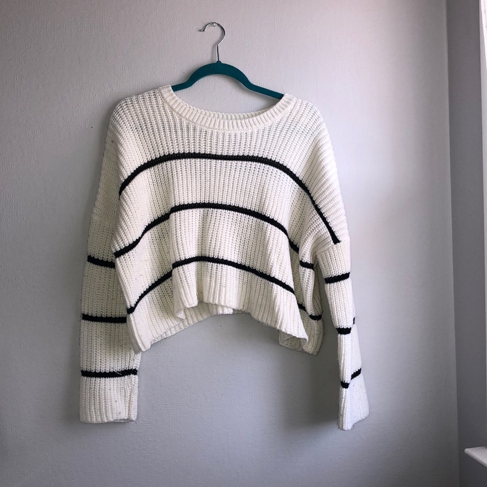 cropped striped sweater